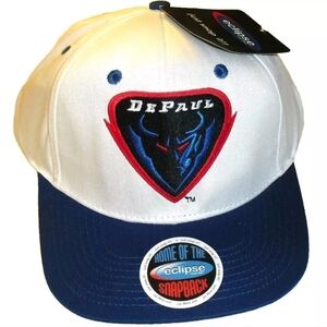 DePaul Blue Demons University Eclipse Mens Snapback hat cap New Ncaa White Blue